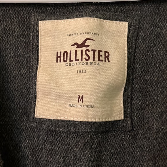 🍋3 for $40🍋 Hollister deep V Neck grey Sweater - Picture 2 of 4
